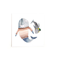 Square Postcard Papa Whale