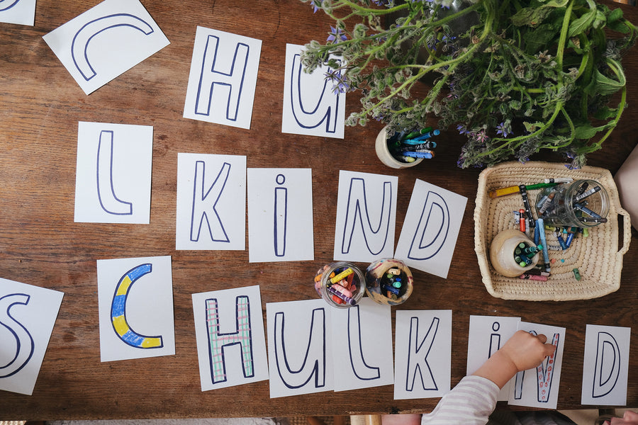 Postkartenset zum Ausmalen - SCHULKIND