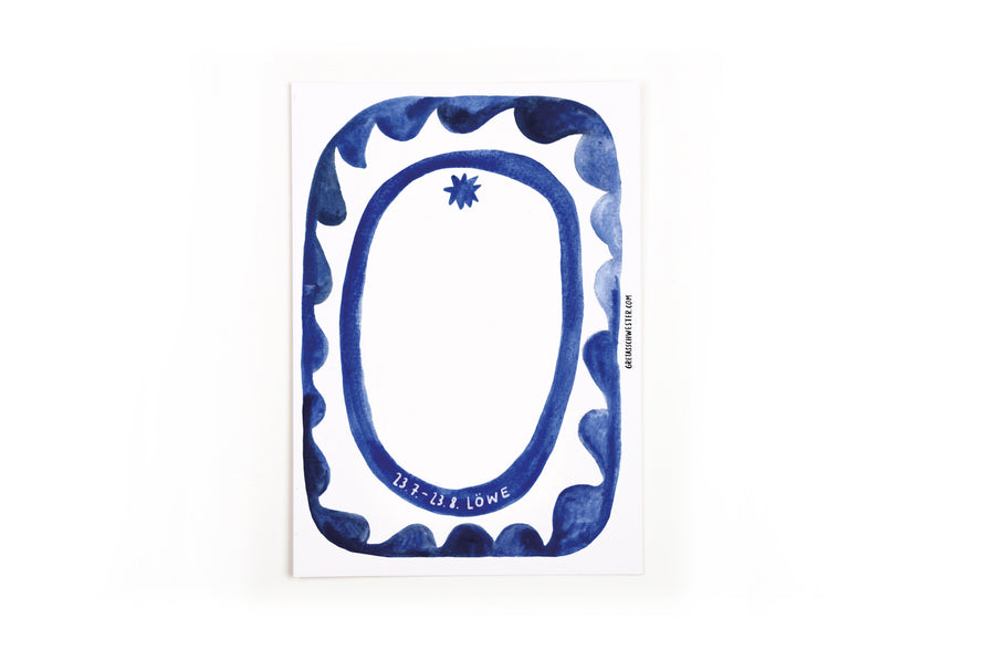 Postcard Zodiac Sign Leo