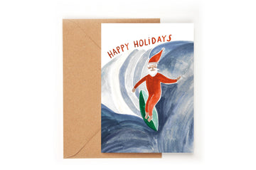 Klappkarte Surfin' Santa