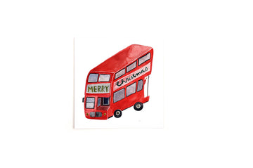 Quadratische Postkarte Bus