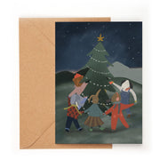 Folding Card Dancing around the Christmas Tree