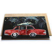 Sparkling Folding Card Driving home for Christmas