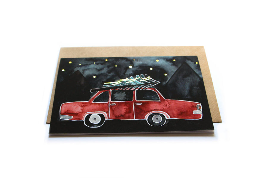 Sparkling Folding Card Driving home for Christmas