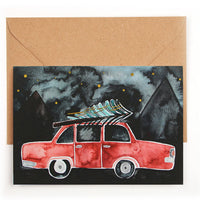 Sparkling Folding Card Driving home for Christmas