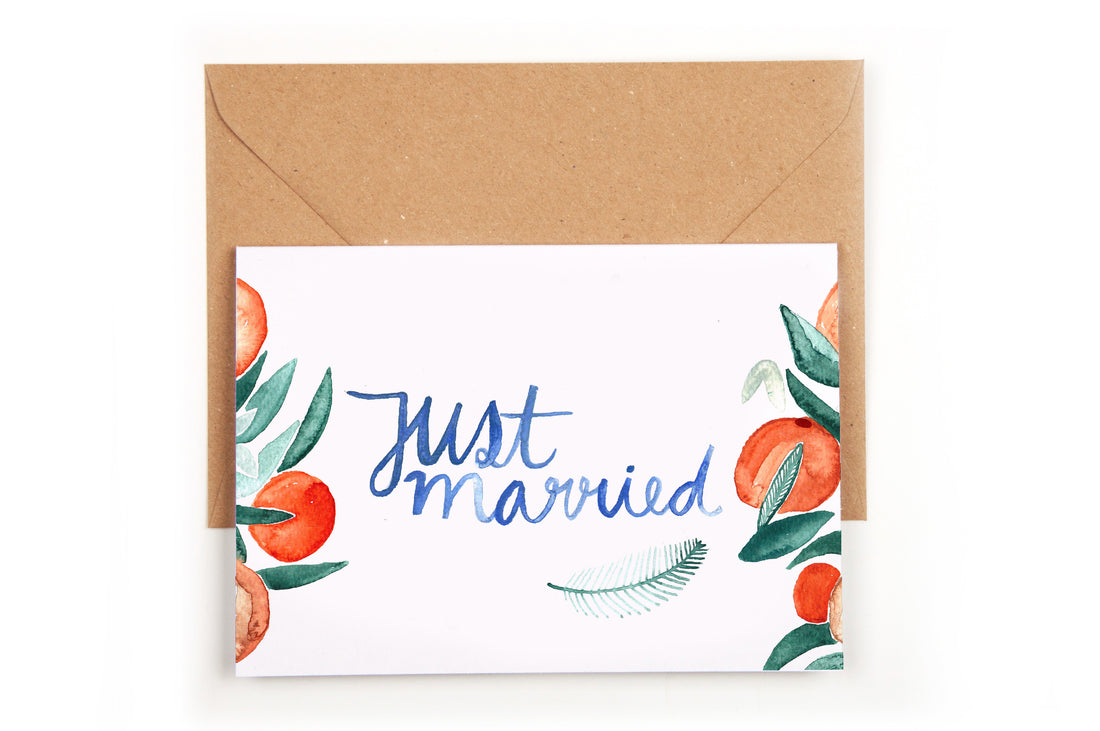 Folding Card Just Married (Orange Blossom)