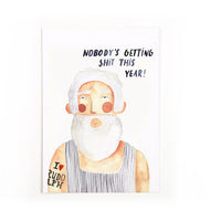 Postcard Mad Santa