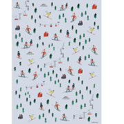 3 sheets of wrapping paper Skiing Santa