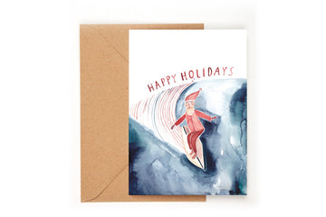 Folding Card Surfin’ Santa